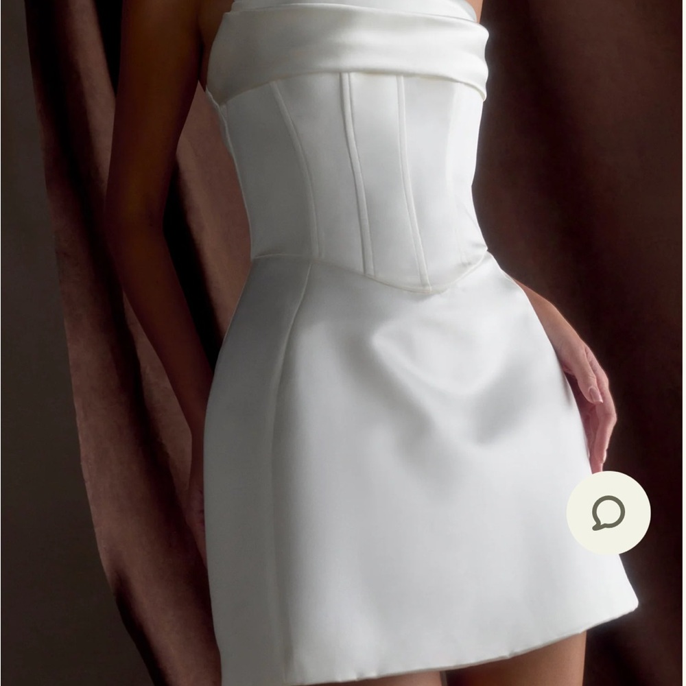 Isabel Satin Corset Mini Dress - White